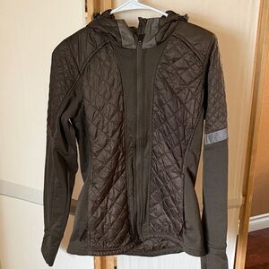 Athleta Quilted Utility Jacket in Dark Brown